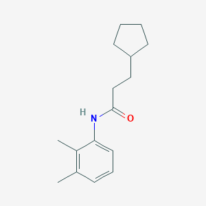 molecular formula C16H23NO B331712 3-cyclopentyl-N-(2,3-dimethylphenyl)propanamide 