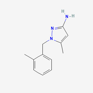 molecular formula C12H15N3 B3317123 5-methyl-1-(2-methylbenzyl)-1H-pyrazol-3-amine CAS No. 956393-77-4