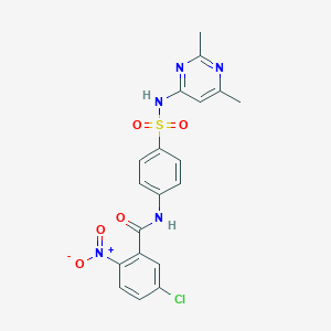 molecular formula C19H16ClN5O5S B331714 5-chloro-N-{4-[(2,6-dimethylpyrimidin-4-yl)sulfamoyl]phenyl}-2-nitrobenzamide 