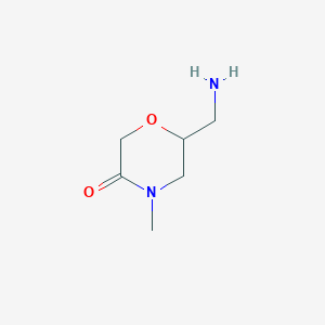 molecular formula C6H12N2O2 B3317162 6-(Aminomethyl)-4-methyl-3-morpholinone CAS No. 956722-56-8