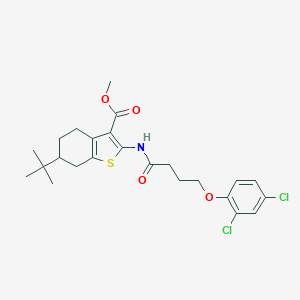 molecular formula C24H29Cl2NO4S B331718 Methyl 6-tert-butyl-2-{[4-(2,4-dichlorophenoxy)butanoyl]amino}-4,5,6,7-tetrahydro-1-benzothiophene-3-carboxylate 