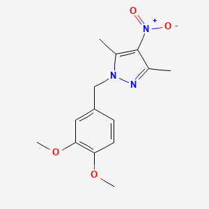 molecular formula C14H17N3O4 B3317211 1-(3,4-Dimethoxy-benzyl)-3,5-dimethyl-4-nitro-1H-pyrazole CAS No. 957320-38-6