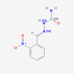 molecular formula C8H8N4O3 B3317240 2-硝基苯甲醛缩氨脲 13C,15N2 CAS No. 957509-32-9