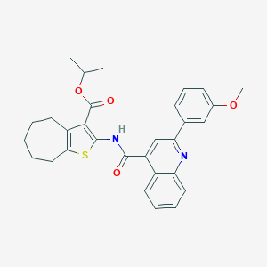 isopropyl 2-({[2-(3-methoxyphenyl)-4-quinolinyl]carbonyl}amino)-5,6,7,8-tetrahydro-4H-cyclohepta[b]thiophene-3-carboxylate