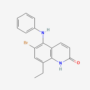 molecular formula C17H15BrN2O B3317282 6-Bromo-8-ethyl-5-(phenylamino)quinolin-2-ol CAS No. 95813-73-3