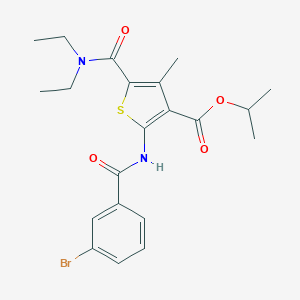 molecular formula C21H25BrN2O4S B331730 Isopropyl 2-[(3-bromobenzoyl)amino]-5-[(diethylamino)carbonyl]-4-methyl-3-thiophenecarboxylate 
