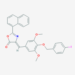 molecular formula C29H22INO5 B331732 4-{4-[(4-iodobenzyl)oxy]-3,5-dimethoxybenzylidene}-2-(1-naphthyl)-1,3-oxazol-5(4H)-one 