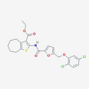 ethyl 2-[({5-[(2,5-dichlorophenoxy)methyl]furan-2-yl}carbonyl)amino]-5,6,7,8-tetrahydro-4H-cyclohepta[b]thiophene-3-carboxylate