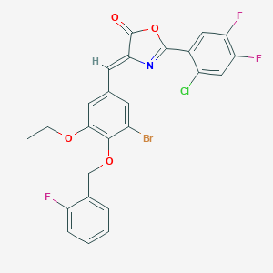 molecular formula C25H16BrClF3NO4 B331735 4-{3-bromo-5-ethoxy-4-[(2-fluorobenzyl)oxy]benzylidene}-2-(2-chloro-4,5-difluorophenyl)-1,3-oxazol-5(4H)-one 