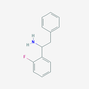 molecular formula C14H14FN B3317407 1-(2-Fluorophenyl)-2-phenylethan-1-amine CAS No. 959407-26-2