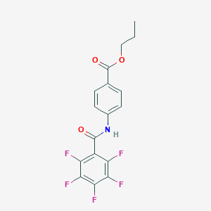 molecular formula C17H12F5NO3 B331744 Propyl 4-[(2,3,4,5,6-pentafluorobenzoyl)amino]benzoate 