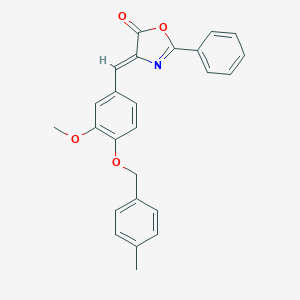 molecular formula C25H21NO4 B331750 (4Z)-4-{3-methoxy-4-[(4-methylbenzyl)oxy]benzylidene}-2-phenyl-1,3-oxazol-5(4H)-one 