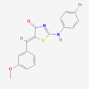 molecular formula C17H13BrN2O2S B331755 (5Z)-2-(4-bromoanilino)-5-[(3-methoxyphenyl)methylidene]-1,3-thiazol-4-one 