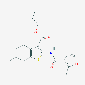 molecular formula C19H23NO4S B331756 Propyl 6-methyl-2-[(2-methyl-3-furoyl)amino]-4,5,6,7-tetrahydro-1-benzothiophene-3-carboxylate 