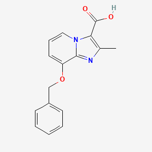 molecular formula C16H14N2O3 B3317567 8-(Benzyloxy)-2-methylimidazo[1,2-a]pyridine-3-carboxylic acid CAS No. 96428-51-2