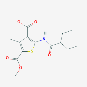 molecular formula C15H21NO5S B331759 Dimethyl 5-[(2-ethylbutanoyl)amino]-3-methyl-2,4-thiophenedicarboxylate 