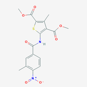 molecular formula C17H16N2O7S B331760 Dimethyl 5-({4-nitro-3-methylbenzoyl}amino)-3-methyl-2,4-thiophenedicarboxylate 