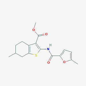 molecular formula C17H19NO4S B331764 Methyl 6-methyl-2-[(5-methyl-2-furoyl)amino]-4,5,6,7-tetrahydro-1-benzothiophene-3-carboxylate 