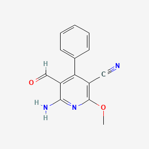 molecular formula C14H11N3O2 B3317726 6-Amino-5-formyl-2-methoxy-4-phenylnicotinonitrile CAS No. 97125-16-1