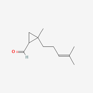 molecular formula C11H18O B3317738 2-甲基-2-(4-甲基戊-3-烯基)环丙烷甲醛 CAS No. 97231-35-1
