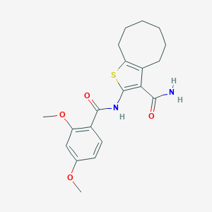 molecular formula C20H24N2O4S B331776 2-[(2,4-Dimethoxybenzoyl)amino]-4,5,6,7,8,9-hexahydrocycloocta[b]thiophene-3-carboxamide 