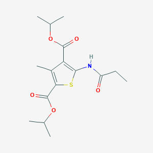 molecular formula C16H23NO5S B331779 Dipropan-2-yl 3-methyl-5-(propanoylamino)thiophene-2,4-dicarboxylate 
