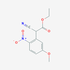 molecular formula C12H12N2O5 B3317818 Benzeneacetic acid, alpha-cyano-5-methoxy-2-nitro-, ethyl ester CAS No. 97655-38-4