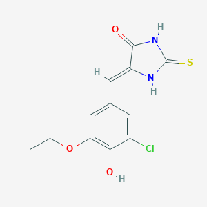 (5Z)-5-[(3-chloro-5-ethoxy-4-hydroxyphenyl)methylidene]-2-sulfanylideneimidazolidin-4-one