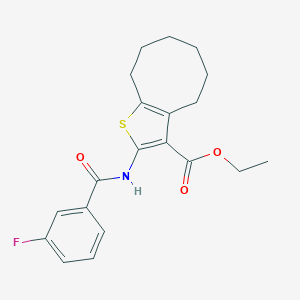 molecular formula C20H22FNO3S B331788 Ethyl 2-[(3-fluorobenzoyl)amino]-4,5,6,7,8,9-hexahydrocycloocta[b]thiophene-3-carboxylate 