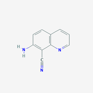 molecular formula C10H7N3 B3317882 7-Aminoquinoline-8-carbonitrile CAS No. 98012-84-1