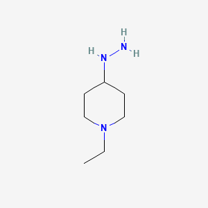 molecular formula C7H17N3 B3317993 1-Ethyl-4-hydrazinylpiperidine CAS No. 98424-89-6