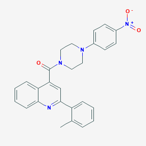 molecular formula C27H24N4O3 B331803 4-[(4-{4-Nitrophenyl}-1-piperazinyl)carbonyl]-2-(2-methylphenyl)quinoline 