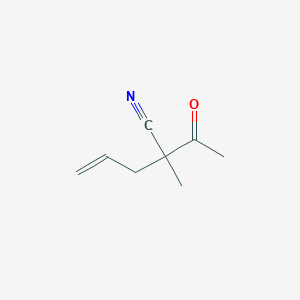 molecular formula C8H11NO B3318058 2-Acetyl-2-methylpent-4-enenitrile CAS No. 98593-16-9