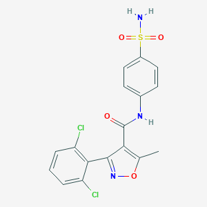 molecular formula C17H13Cl2N3O4S B331814 3-(2,6-dichlorophenyl)-5-methyl-N-(4-sulfamoylphenyl)-1,2-oxazole-4-carboxamide 