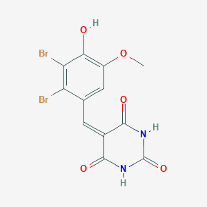 molecular formula C12H8Br2N2O5 B331824 5-(2,3-dibromo-4-hydroxy-5-methoxybenzylidene)-2,4,6(1H,3H,5H)-pyrimidinetrione 
