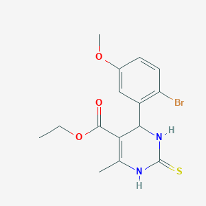Ethyl 4-(2-bromo-5-methoxyphenyl)-6-methyl-2-thioxo-1,2,3,4-tetrahydro-5-pyrimidinecarboxylate