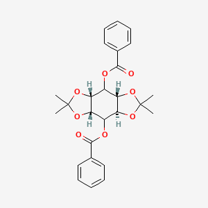molecular formula C26H28O8 B3318415 [(1R,3R,7R,9S)-8-Benzoyloxy-5,5,11,11-tetramethyl-4,6,10,12-tetraoxatricyclo[7.3.0.03,7]dodecan-2-yl] benzoate CAS No. 99756-37-3