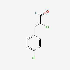 molecular formula C9H8Cl2O B3318458 2-Chloro-3-(4-chlorophenyl)propanal CAS No. 99846-92-1