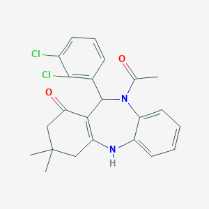 molecular formula C23H22Cl2N2O2 B331847 5-Acetyl-6-(2,3-dichlorophenyl)-9,9-dimethyl-6,8,10,11-tetrahydrobenzo[b][1,4]benzodiazepin-7-one 