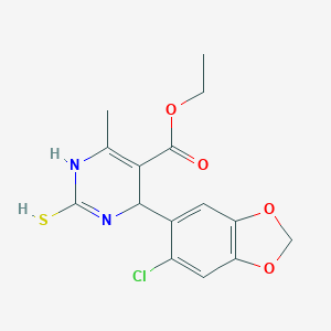 molecular formula C15H15ClN2O4S B331850 ethyl 4-(6-chloro-1,3-benzodioxol-5-yl)-6-methyl-2-sulfanyl-1,4-dihydropyrimidine-5-carboxylate 