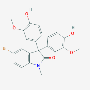 molecular formula C23H20BrNO5 B331854 5-bromo-3,3-bis(4-hydroxy-3-methoxyphenyl)-1-methyl-1,3-dihydro-2H-indol-2-one 