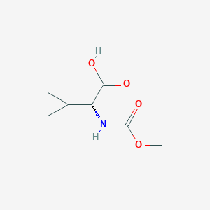 (R)-2-Cyclopropyl-2-((methoxycarbonyl)amino)acetic acid