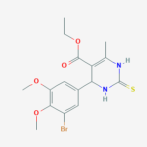 molecular formula C16H19BrN2O4S B331860 Ethyl 4-(3-bromo-4,5-dimethoxyphenyl)-6-methyl-2-thioxo-1,2,3,4-tetrahydro-5-pyrimidinecarboxylate 