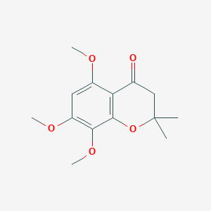 molecular formula C14H18O5 B3318602 5,7,8-Trimethoxy-2,2-dimethylchroman-4-one CAS No. 100972-76-7