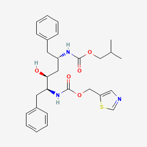 molecular formula C28H35N3O5S B3318605 Thiazol-5-ylmethyl (1S,2S,4S)-1-benzyl-2-hydroxy-4-(((2-methylpropoxy)carbonyl)amino)-5-phenylpentyl)carbamate CAS No. 1010809-39-8