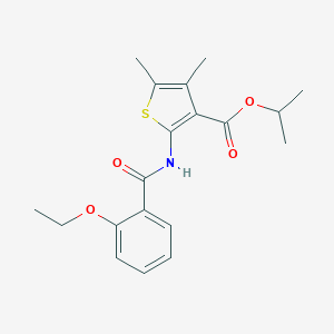 molecular formula C19H23NO4S B331864 Isopropyl 2-[(2-ethoxybenzoyl)amino]-4,5-dimethyl-3-thiophenecarboxylate 