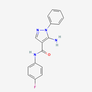molecular formula C16H13FN4O B3318641 5-Amino-n-(4-fluorophenyl)-1-phenyl-1h-pyrazole-4-carboxamide CAS No. 1015869-64-3