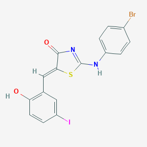 molecular formula C16H10BrIN2O2S B331865 (5Z)-2-(4-bromoanilino)-5-[(2-hydroxy-5-iodophenyl)methylidene]-1,3-thiazol-4-one 