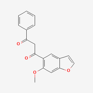 molecular formula C18H14O4 B3318655 1-(6-Methoxybenzofuran-5-yl)-3-phenylpropane-1,3-dione CAS No. 1017059-72-1