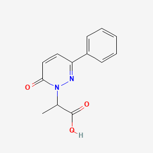 molecular formula C13H12N2O3 B3318668 2-(6-Oxo-3-phenyl-1,6-dihydropyridazin-1-yl)propanoic acid CAS No. 1017168-32-9